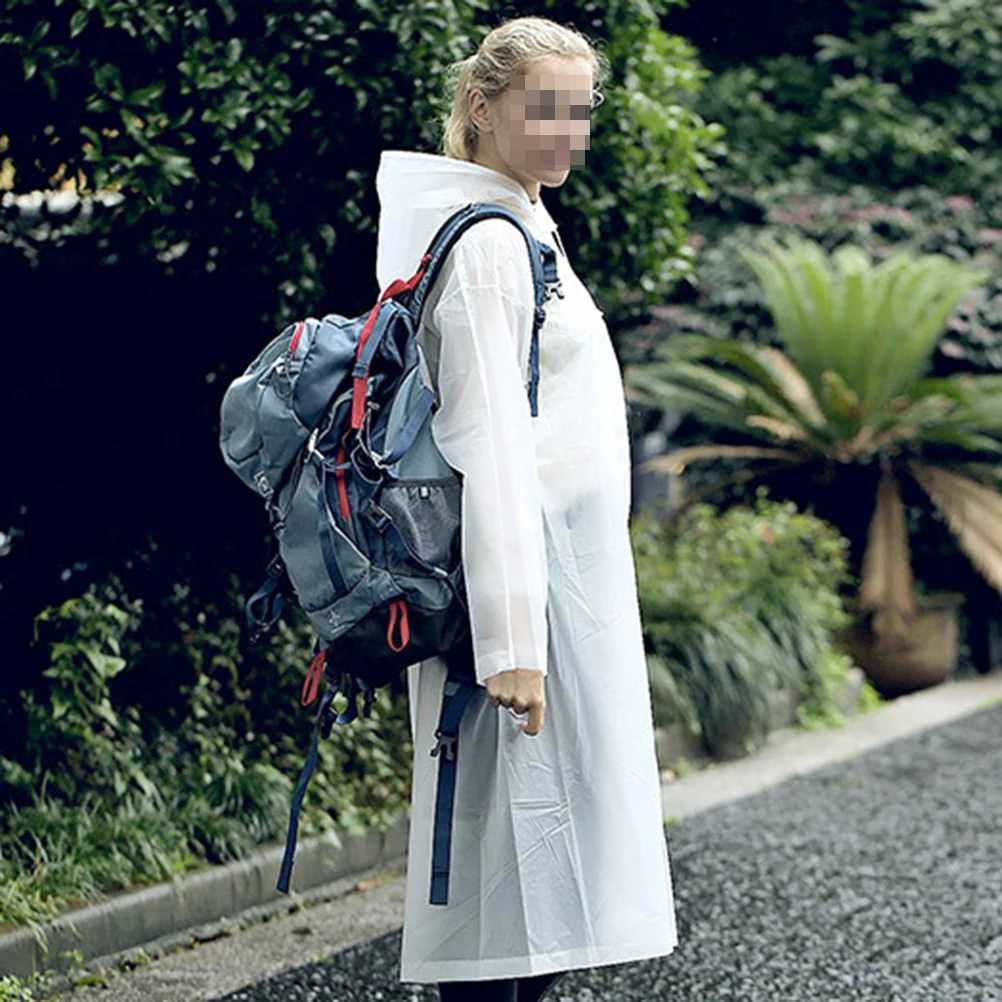 Thickened EVA Raincoat Durable Lightweight Comfortable Foldable PEVA Material Waterproof Rainwear Hooded Ponchos Plastic Cover Y250814