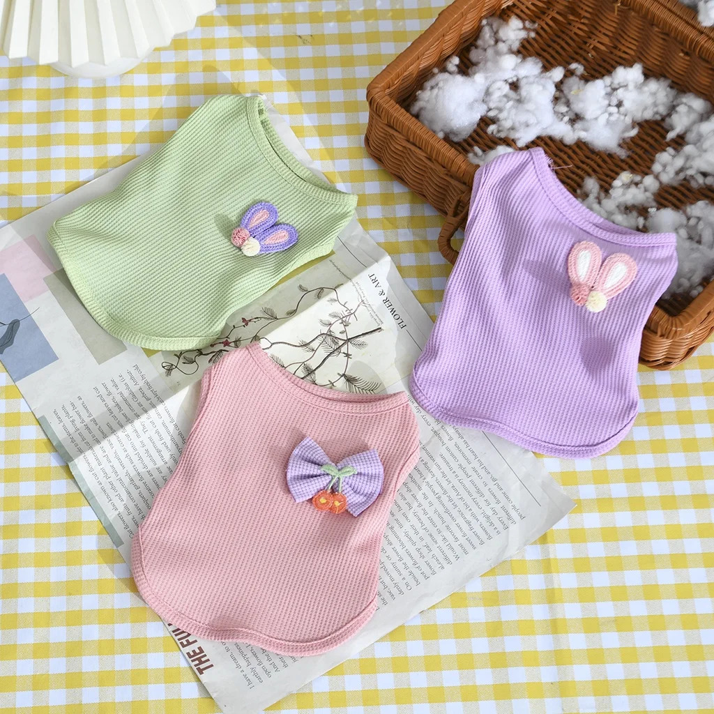 Pet Summer Cool and Breathable Vest Cat Dog Butterfly Clip Rabbit Ears Cute Clothes 250814