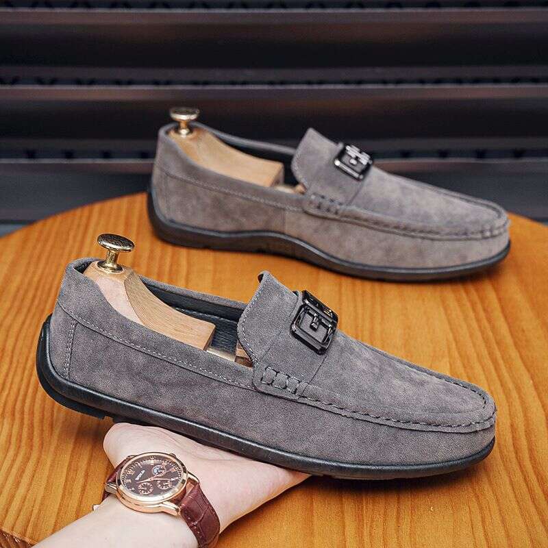 2025 Autumn New Bean Men's Soft Sole Leisure Fashion British Business Lefu Shoes Live Broadcast 8028