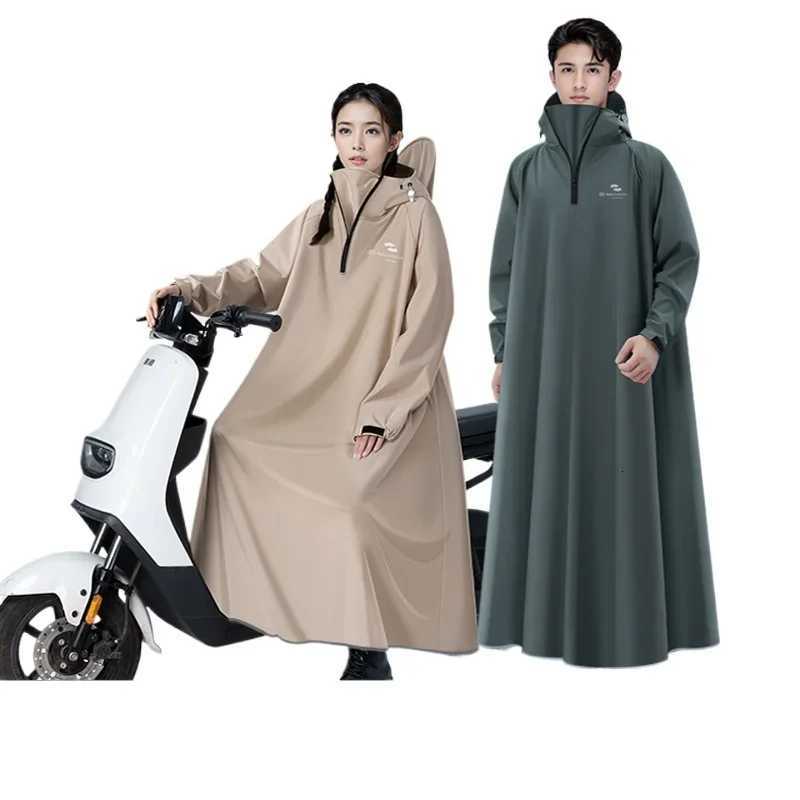Women Riding A Raincoat Full Body Rainproof Motorcycle Male Adult Oxford Cloth Thick Student Rain Poncho Electric Bike Y250814