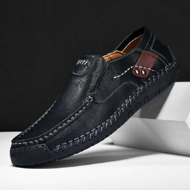 9916 Men's Outdoor Casual One Foot Flat Sole Handmade Shoes, Spring Low Top Large Size Lefu Cow Leather Surface