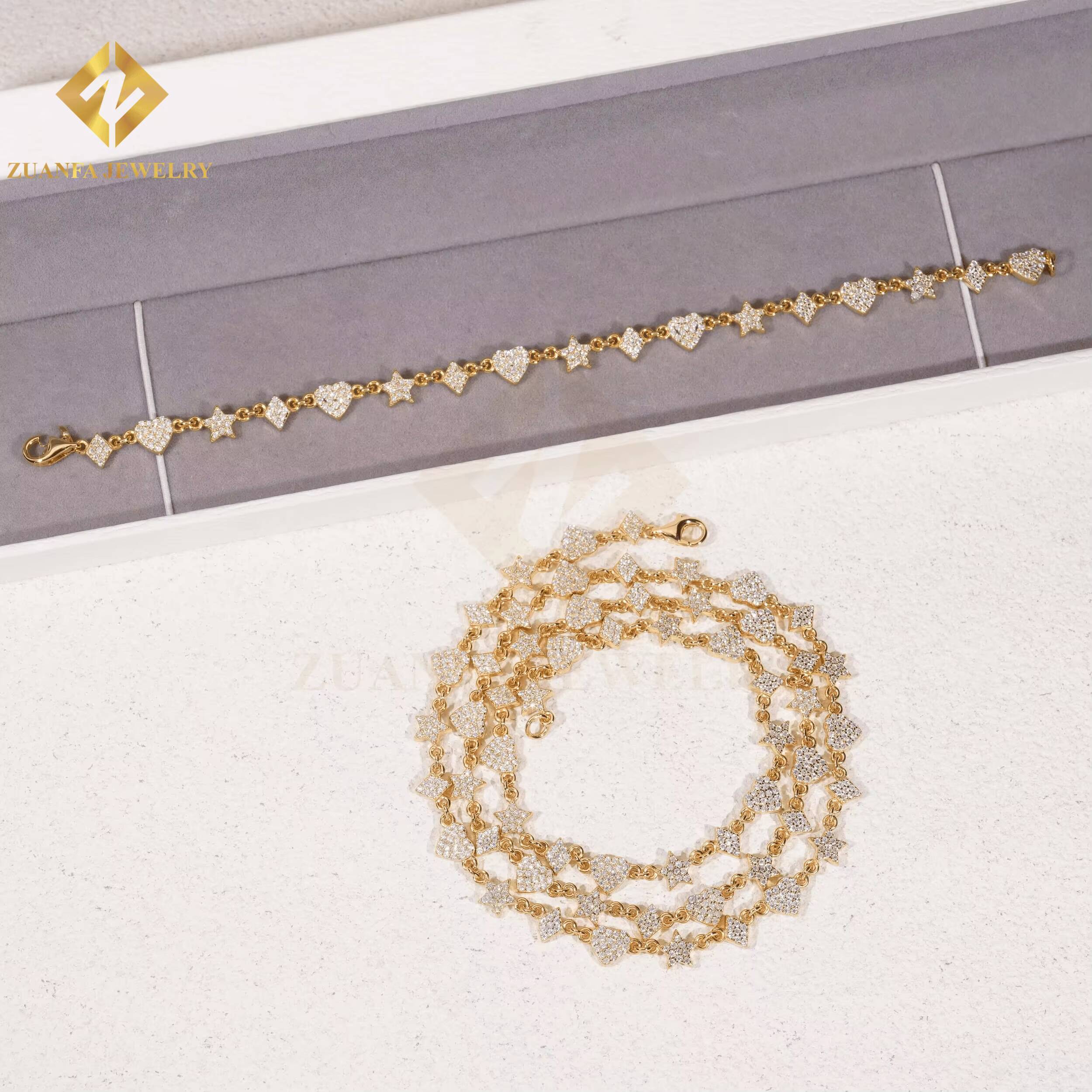 New Arrival Moissanite Pass Diamond Tester Bracelets 925 Silver Gold Plated Fashion Unisex Chain bracelet for Daily Jewelry