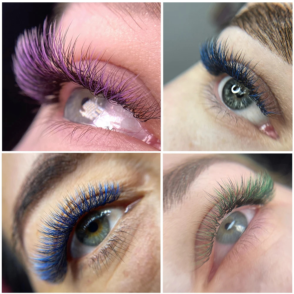 Befer Pink Red Colored Volume 3D W Eyelashes for Brown Purple Colorful C D 815 Lashes Cosplay Eyelash s 250811