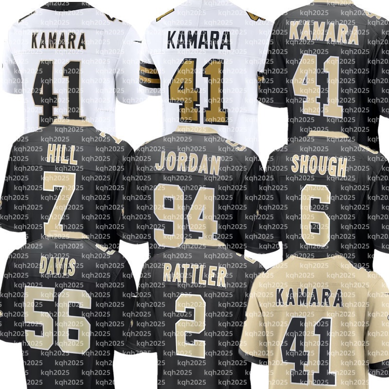 Kelvin Banks Jr Cameron Jordan Tyler Shough Alvin Kamara Jamaal Williams Taysom Hill Rashid Shaheed Chris Taliese Fuaga Alontae Taylor Davis Football Saints Jersey
