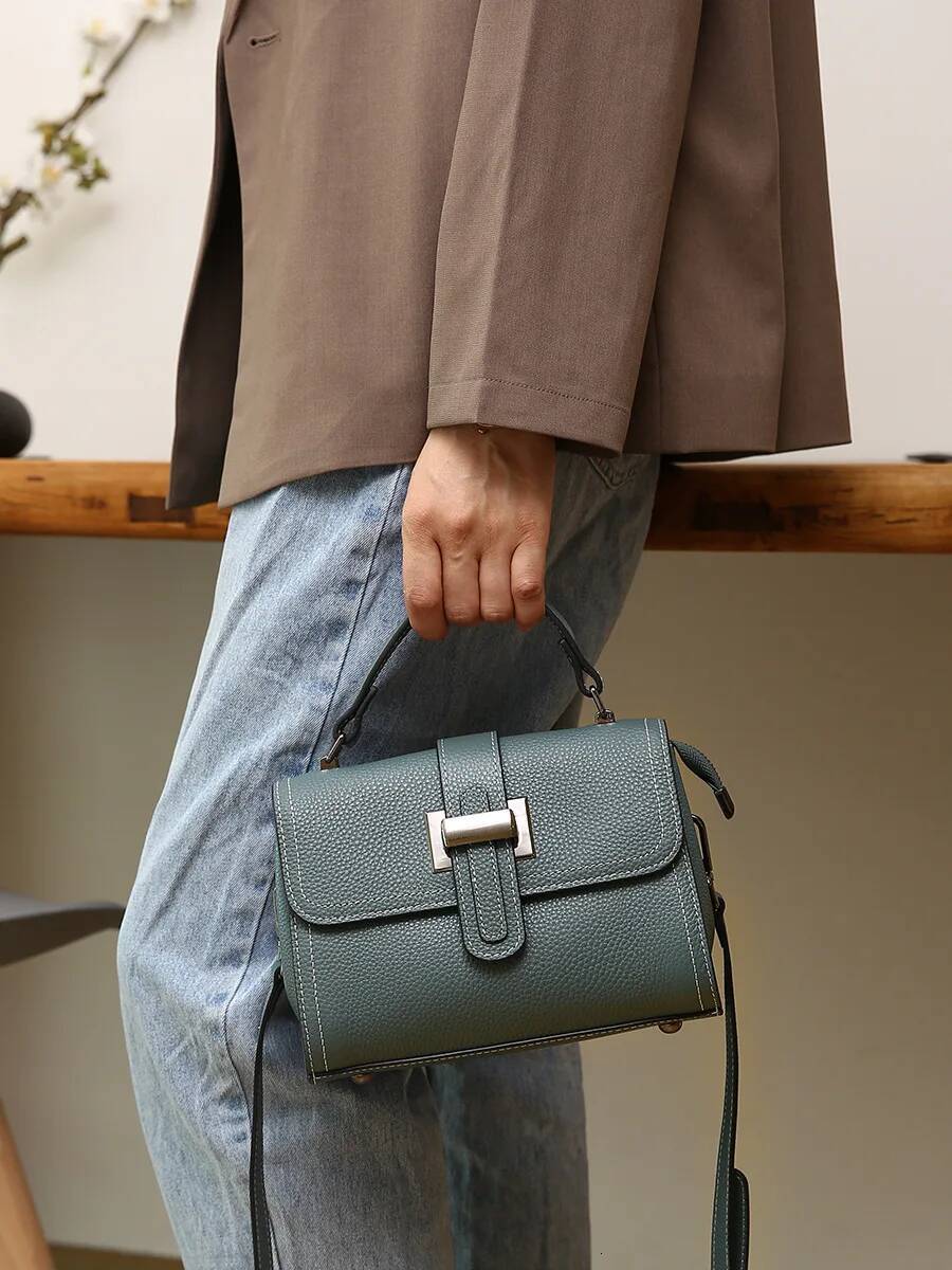 2025 New Fashion Genuine Split Leahter Women Crossbody Female Shoulder Handbag Ladies Korean Style Commuter Bag For Shopping
