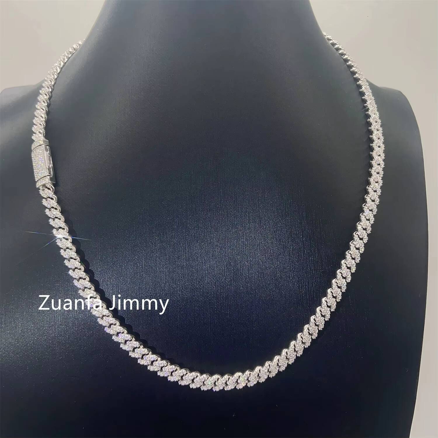 6mm Width One Row Iced Out Man Jewelry GRA Certificates Pass Diamond Tester VVS1 Moissanite Cuban Chain Necklace