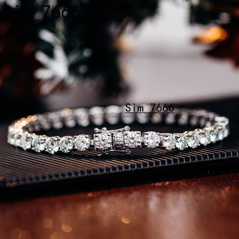 New Trend High End Hip Hop Rapper 18K Gold Plated Jewelry Custom Accept 3mm Mossanite Tennis Chain