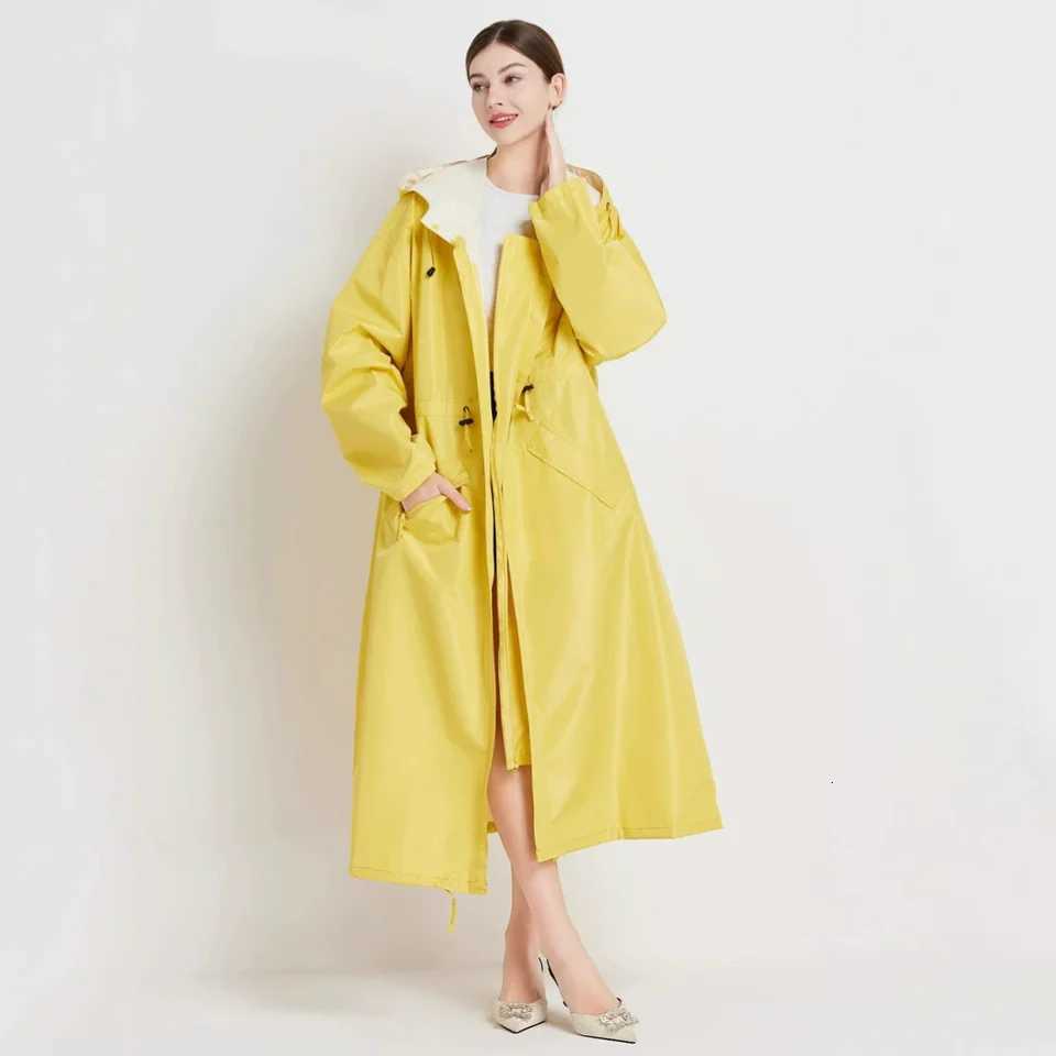 NEW Extended Length Windproof Raincoat Unisex Waterproof Motorcycle Poncho Outdoor Thickened Hooded for Biker Adult Y250814
