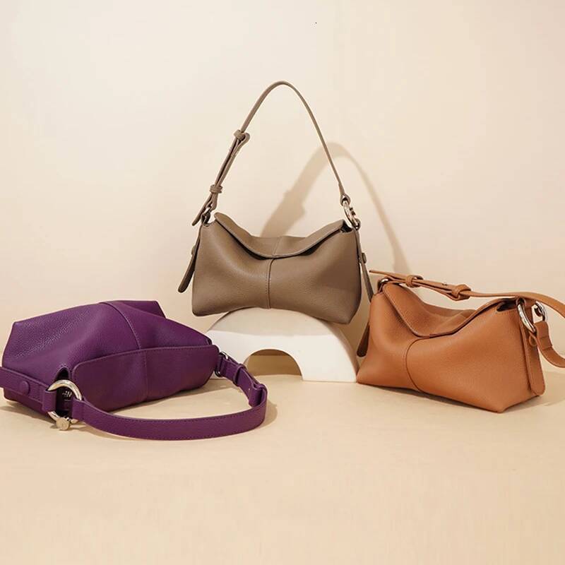 For Woman Designer Women's Handbag Cowhide Crossbody Bag Leather Armpit Commuter Shoulder Bags