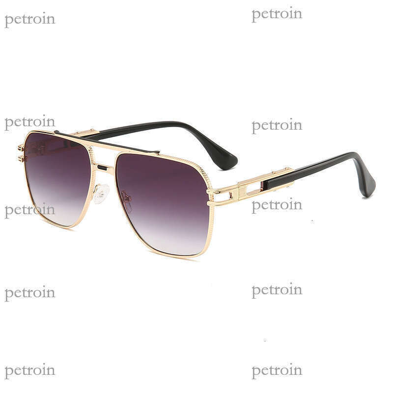 New Double Beam High Quality Metal Frame UV400 Sunglasses Men