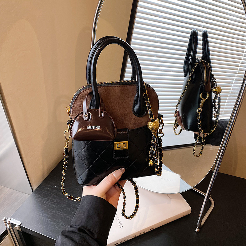 Fashion Diamond Grid Splicing Women's Shoulder Bag Free Shipping Designer Niche Mini Handbag New Versatile Luxury Bag Simple Phone Bag Casual Cro