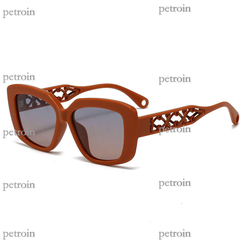 2025 New Fashion Sunshade Glasses Personality Hollow Trendy Square Frame Internet Celebrity Street Style Sunglasses