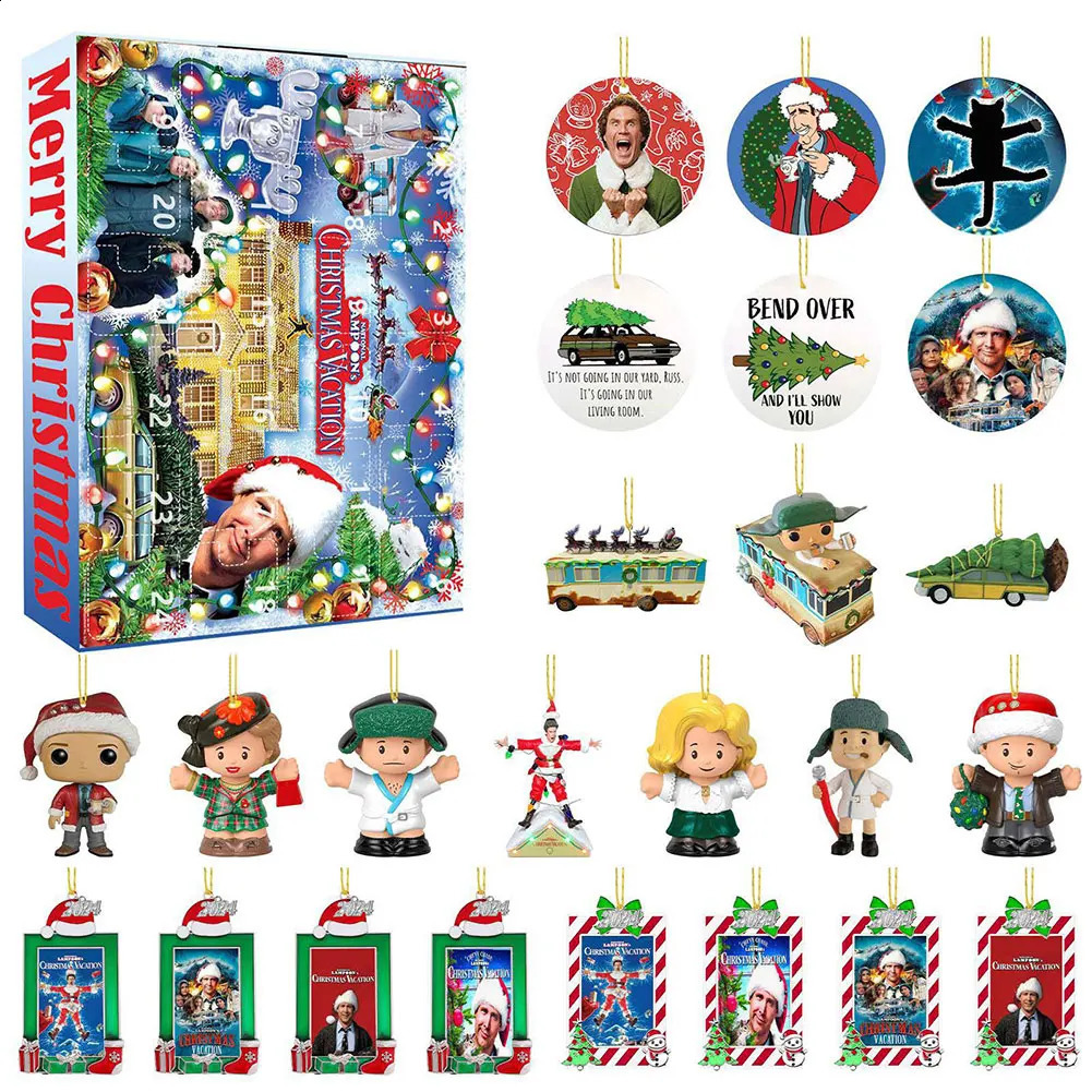 For Grinch Christmas Advent Calendar Decorative Acrylic Animal Pendant Calendar Christmas Holiday Decor for Kids Boys Girls 250815 - view 5