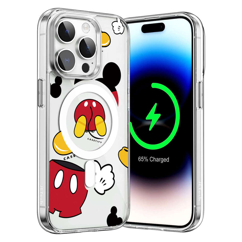 DHgargets Compatible with Apple 16 Pro Max Cartoon Phone Case Magnetic iPhone 16E Stand IP 14m Mouse Magsafe
