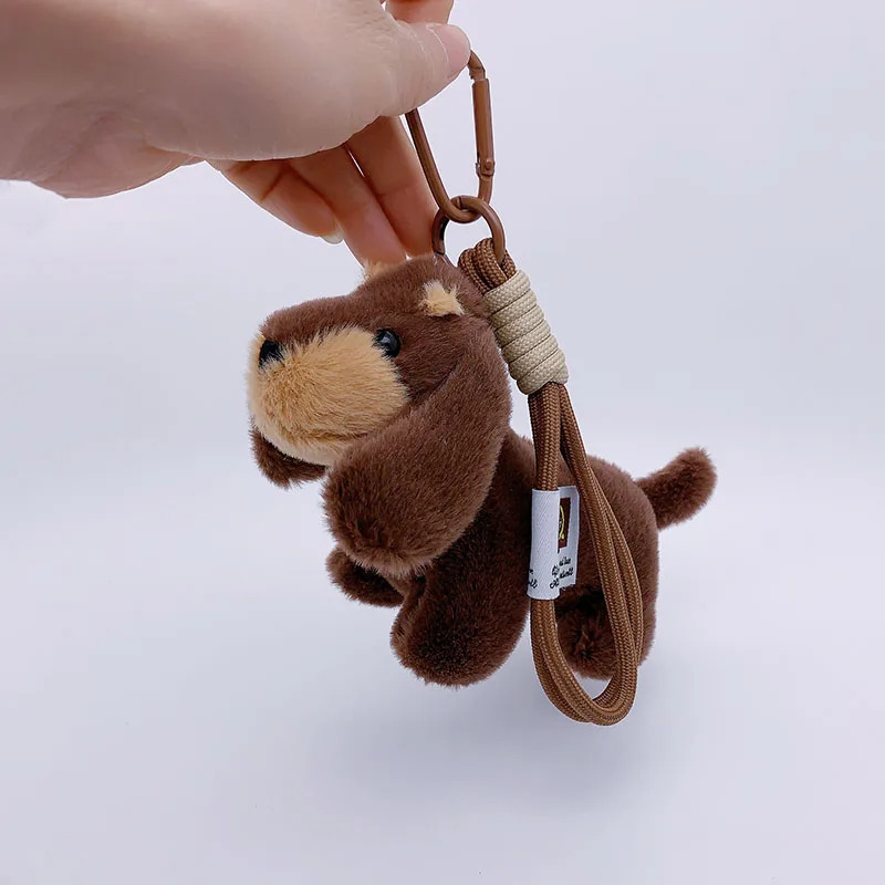 15cm Korea Cartoon Dachshund Keychain Plush Doll Bag Pendant Mini Doll Soft Stuffed Dog Backpack Pendant Girl Women Gift 250811