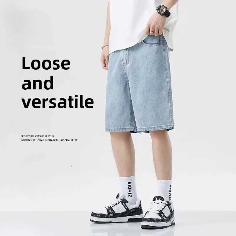2025 Summer Classic Shorts Jeans Men Denim Pants Straight Stretch Casual Cool Thin Knee Length Blue Fashion Brand Daily Trousers Y250814