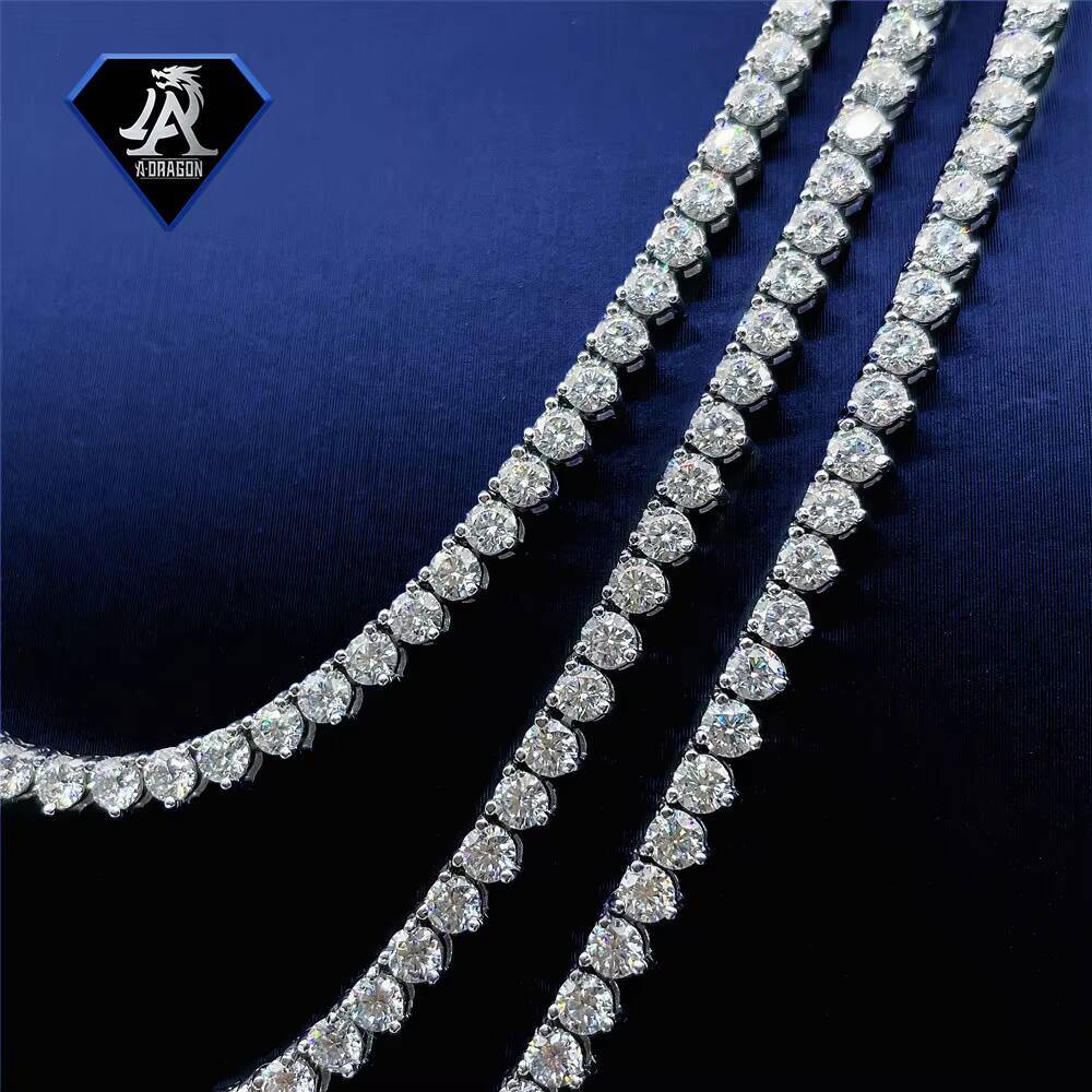4mm Multicolor Moissanite Tennis Chain VVS Clarity Gold Plated 925 Sterling Silver Unique Design Moissanite Tennis Chain
