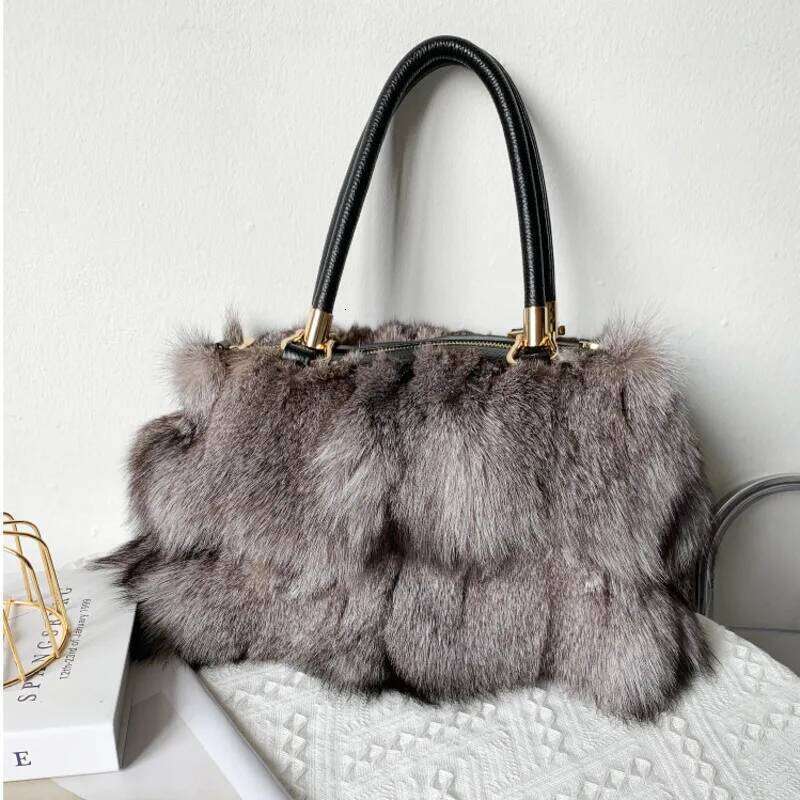 Designer bag 52 Handbag Single Diagonal Cross Furry For Women Evening Handbags Sier Fox Fur Large Shoulder Bag