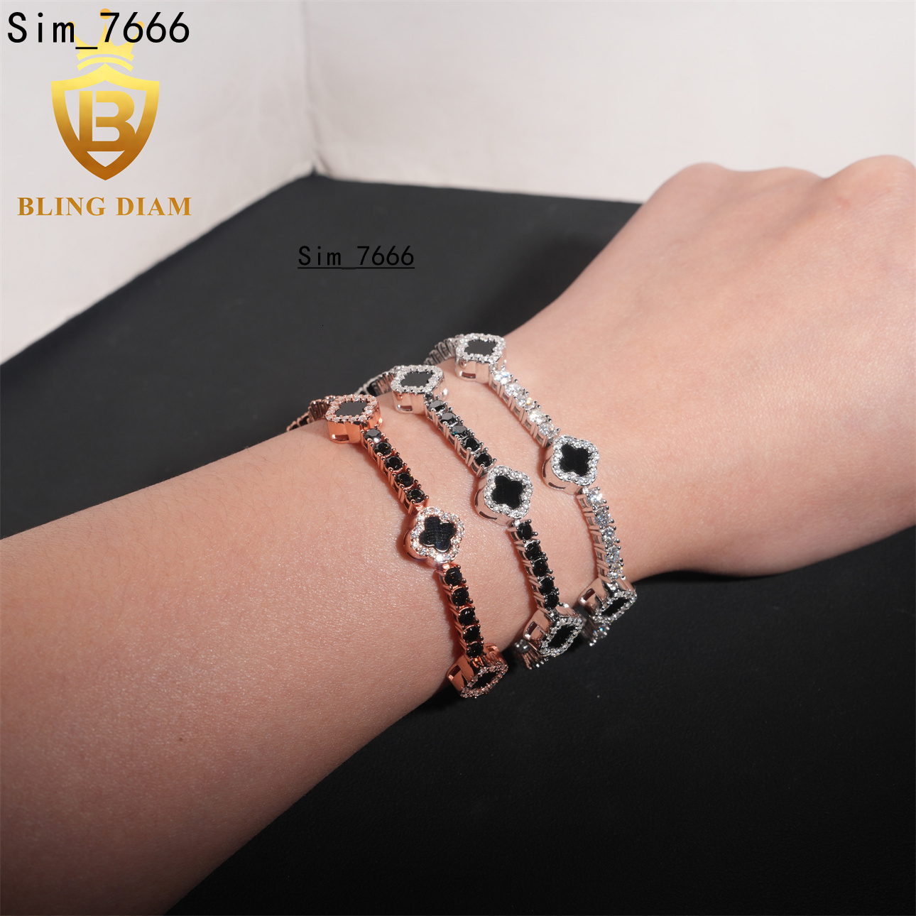 Iced Out Diamond 3mm Hip Hop Fine Jewelry 925 Sterling Silver VVS Moissanite Diamond Tennis Chain Bracelet