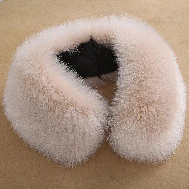 Winter Faux Fox Fur Collar Men Women Down Coat Fur Collar Scarf Concealed Buckle Easy To Wear Comfortable Keep Warm 250808
