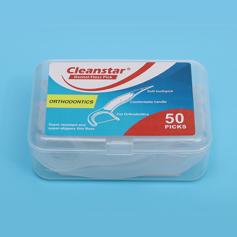 50-piece dental floss box, convenient and portable oral care tool for dining, dental flossing gadget.