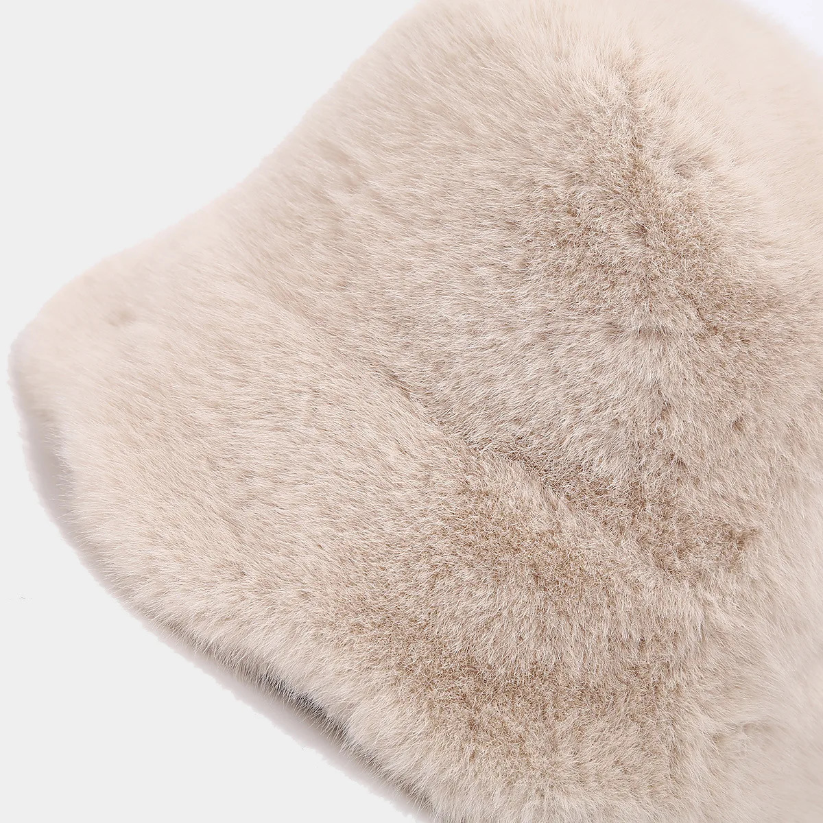 Fluffy Faux Fur Bucket Hats Women Rabbit Fur Warm Thick Plush Winter Hat Lady Fashion Panama Furry Fisherman Cap Y2k 250808
