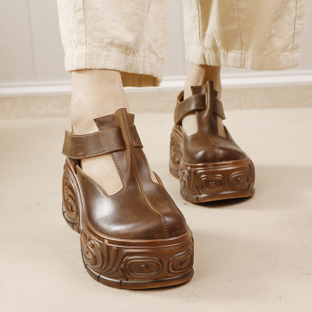 Designer 2025 new retro thick sole multifunctional and versatile leather single shoe