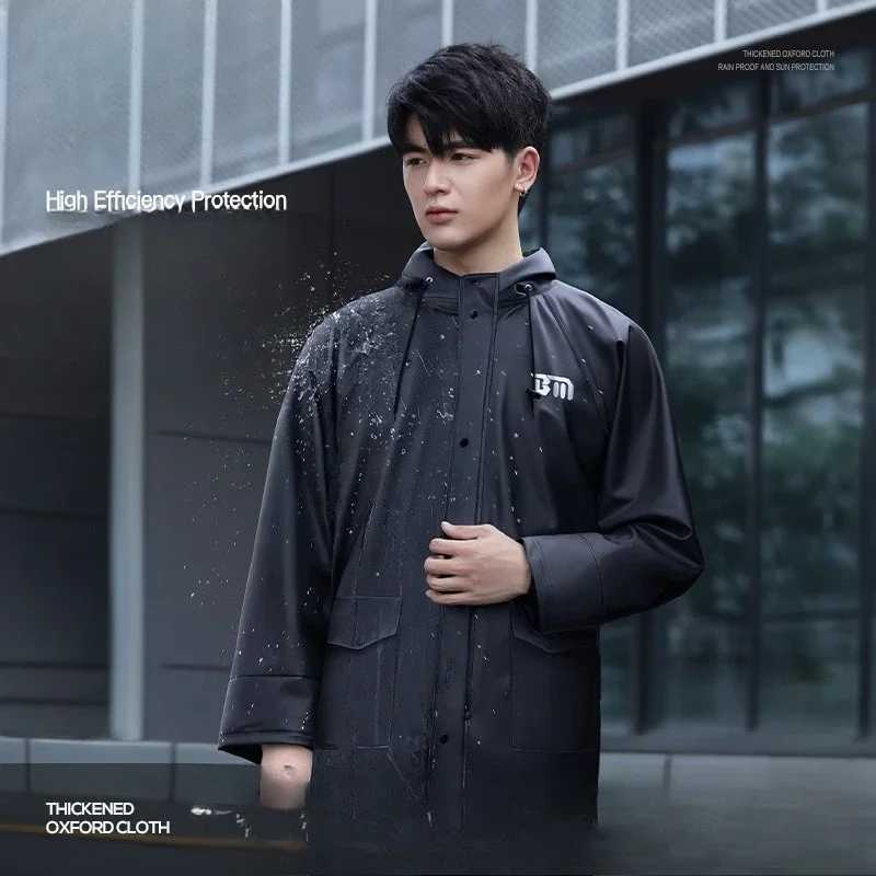 Motorcycle raincoat set Mens rain pants Riding adult long full body waterproof and rainstorm proof thickened raincoat Y250814