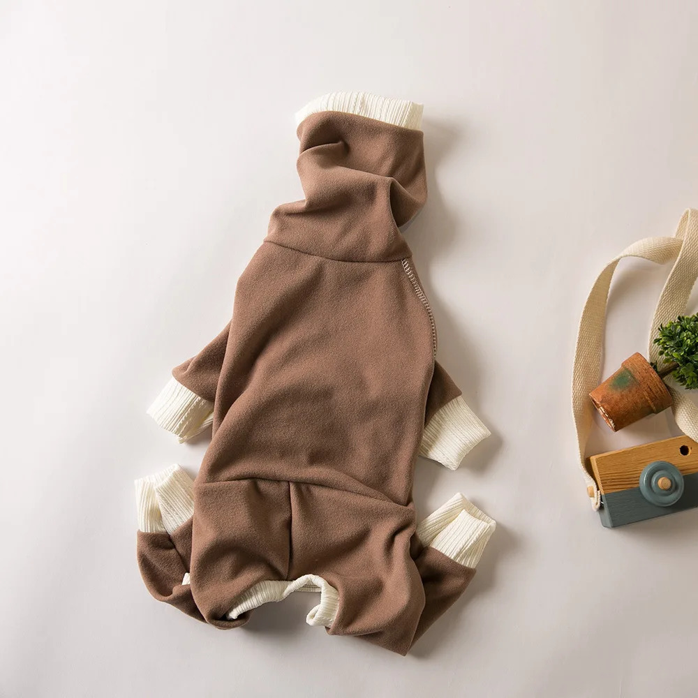 Dog Clothes Pet Plush Warm High Neck Four Legged Slightly Elastic Little Lingti Huibit Base 250814