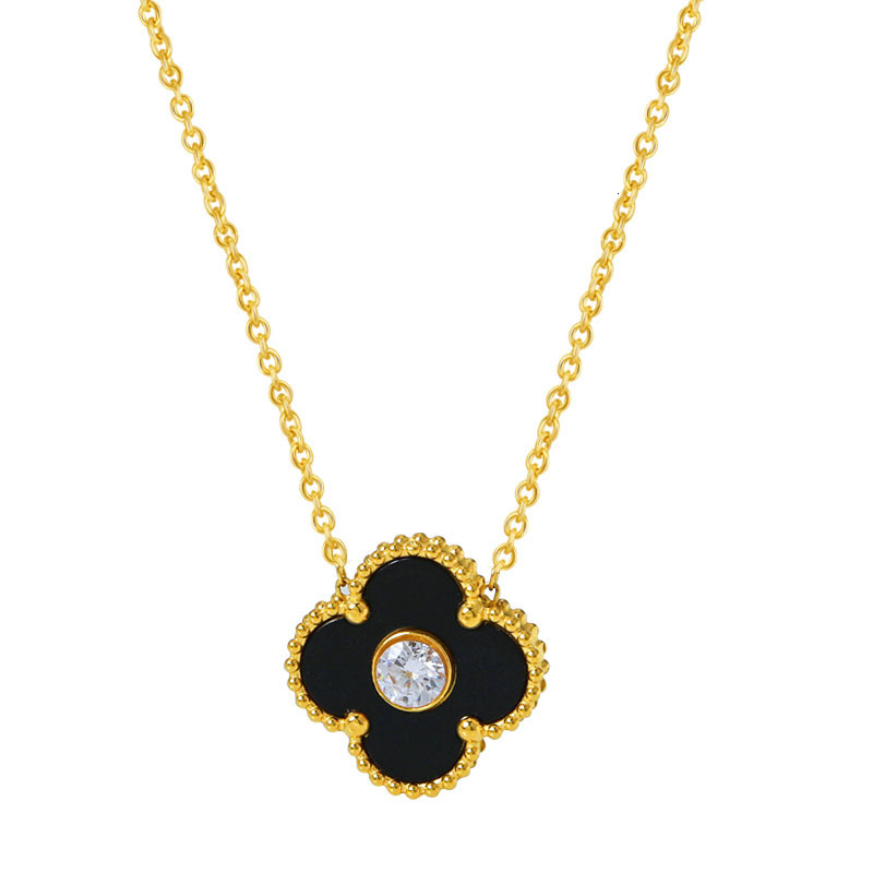 Hot Selling Four-Leaf Clover Necklace, Two-Way Wear, High Version for Women, V Gold Craftsmanship, Non-Fading, Versatile, High-End Feel Jewelry for Wo