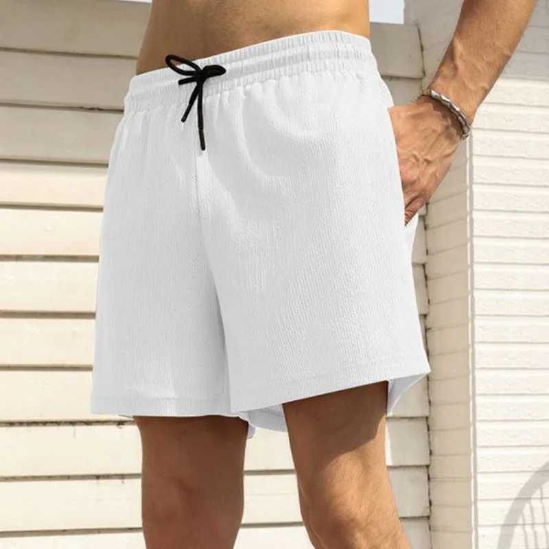 Summer Mens Casual Shorts Sports Loose Breathable Solid Color Trendy Quick-Drying Straight Pants Y250814