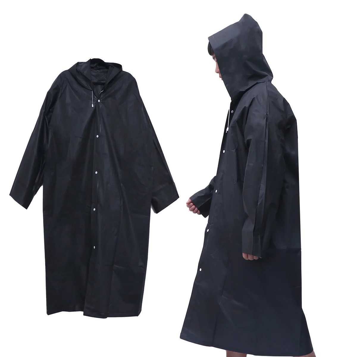 Unisex Portable Waterproof Raincoat Rain Poncho Perfect for Hiking or Camping (Black) Y250814