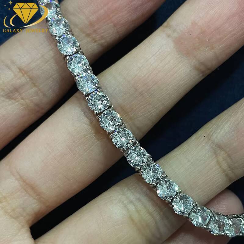5MM Fashion Necklace Jewelry 925 Silver VVS Moissanite Diamond Tennis Chain Bracelet For Men Women