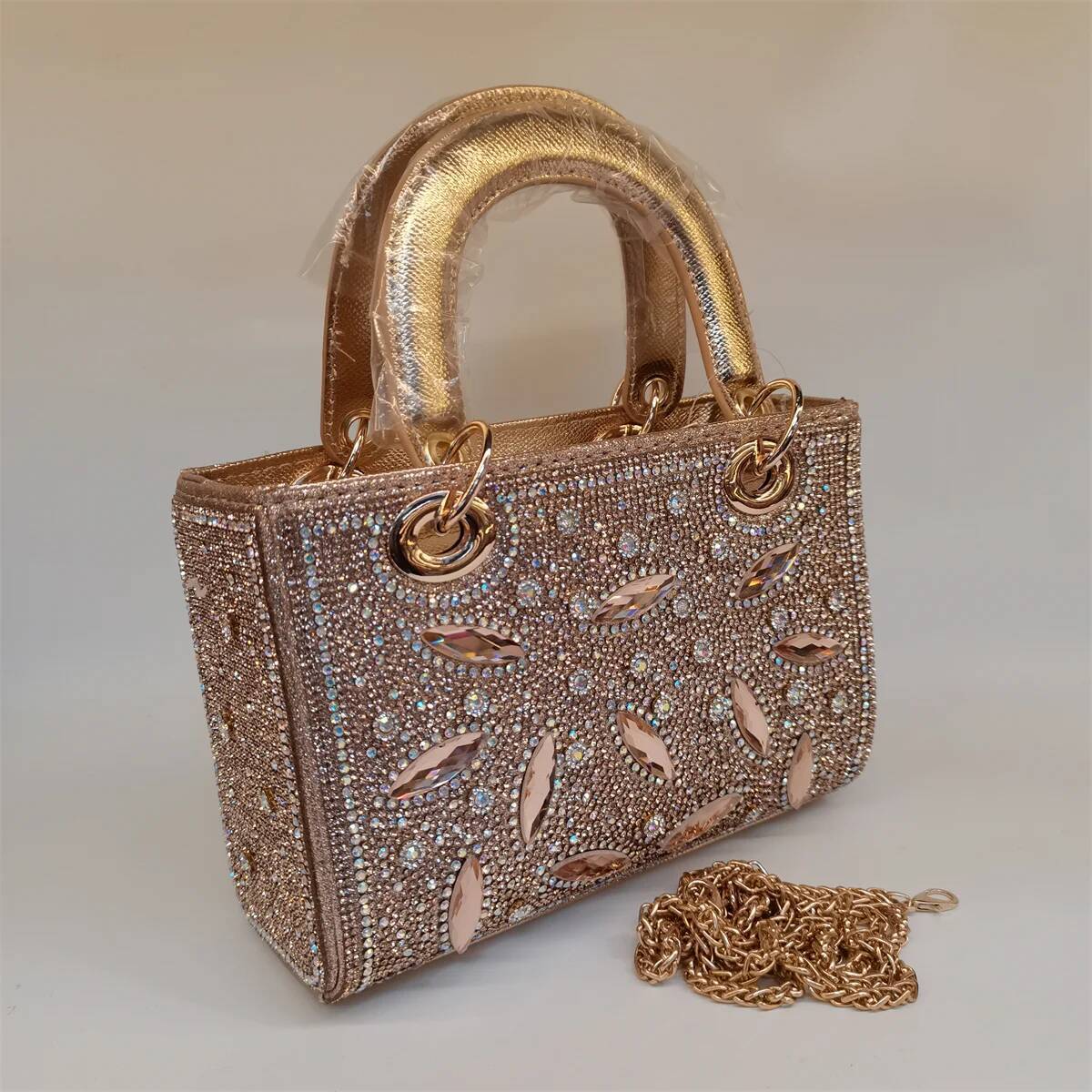 Hot Popular Women Rhinestone Evening New Fashion Handbag Clutch Embellished Long Chain Casual Bag F5-405-1