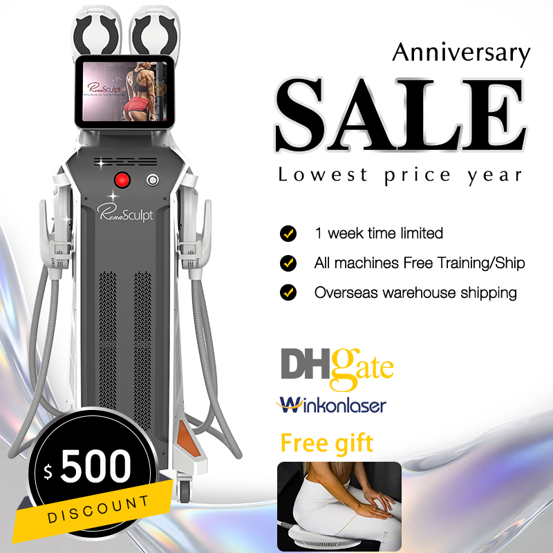 Ems Muscle Stimulation Emslim Shape Electromagnetic Tesla Body Shaping Machine 5 handles available