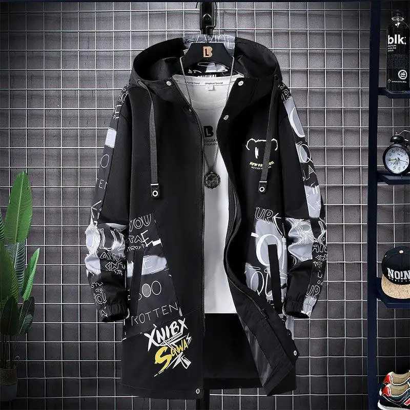 Fashion Trench Coat Man Long Mens Coat Spring Autumn Loose Handsome Mens New Teenage Jacket Windproof Dropshipping W250815