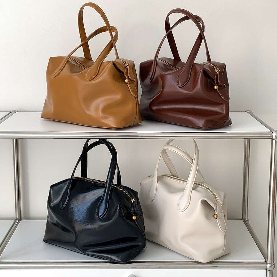 Korean Autumn Winter Soft Leather Handbag Tote High-end Elegant Bags Designer Women Single Shoulder for Women Versatile Large Capacity PU Commuter Bag
