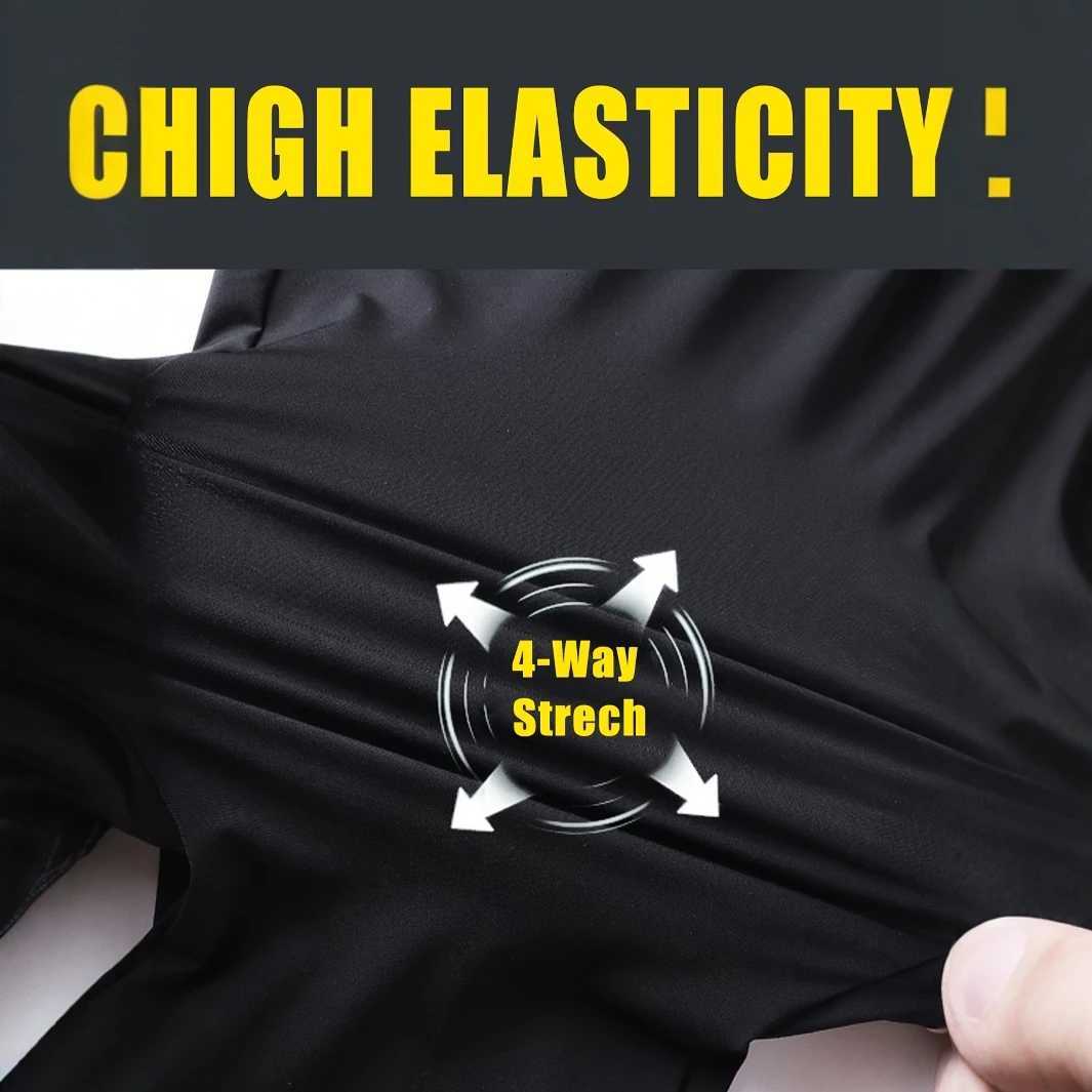 Mens Breathable Nylon-Spandex Summer Shorts - High-Elasticity Drawstring Waist Zipper Pockets Navy Blue Ideal for Gym Hiki Y250814