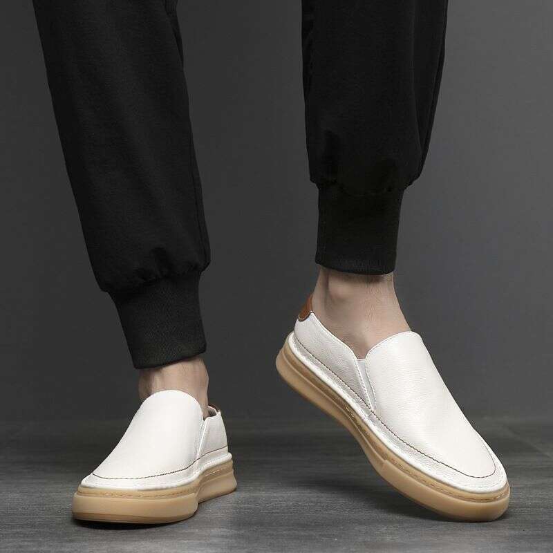 Breathable Casual Autumn And Winter, New Men's In Korean Version, One Legged Loafers, Leather Small White Shoes For Men