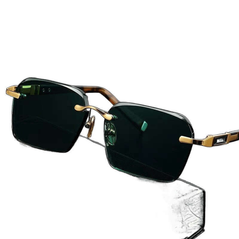 Direct Natural Tea Color Sunglasses Crystal Glasses for Men Stone Frameless Cool Eye Care