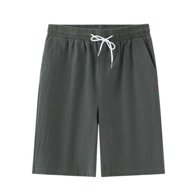 Mens Cotton Shorts Summer Beach Casual Drawstring Shorts Breathable Lightweight Pants Outdoor Solid Athletic Running Shorts Y250814