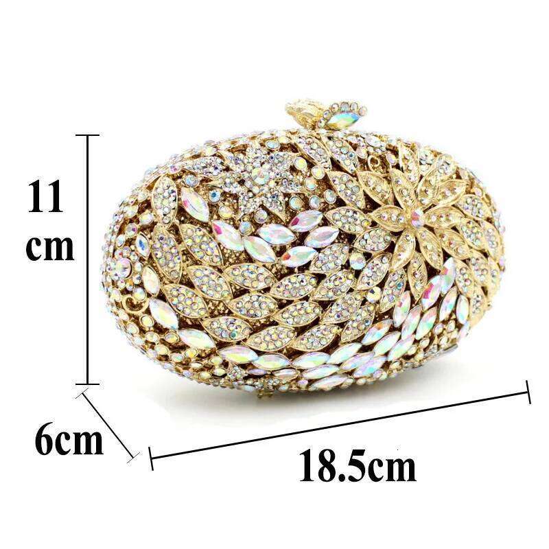 Designer bag 52 Rhinestone - Embellished Empty Metal Crystal Dinner Bag, Dia Women's Clutch Bag A Glamorous Accessory For Evening Gatherings