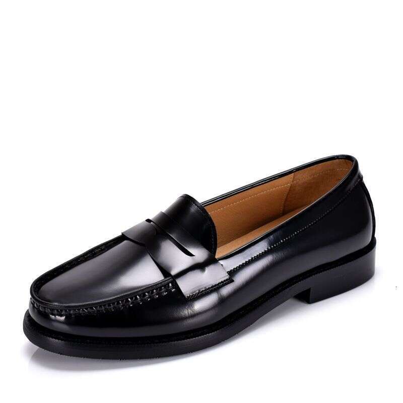 Summer New British Style Set Foot Shallow Mouth Loafers Men's Trendy Comfortable Breathable Genuine Business Casual