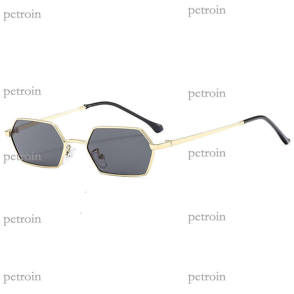 New Metal Small Frame Polygon for Women, Ins High-End Street Style Sunshade Sunglasses