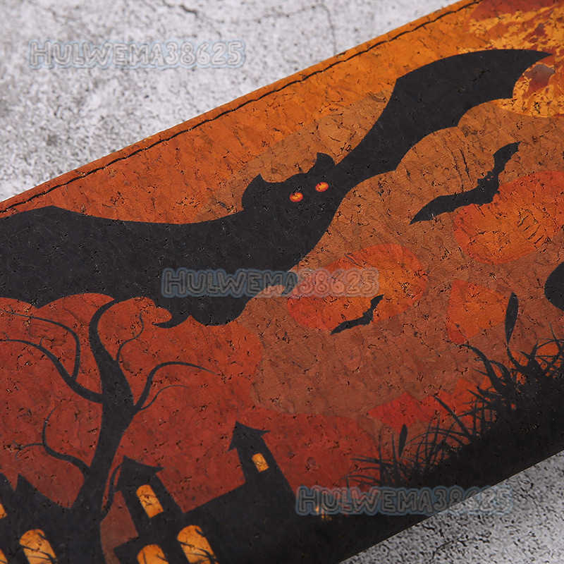 Halloween Pattern Long Wallet Multi-layer Fashion Coin Purse Spacious Pumpkin Bat Zipper Card Holder H250814