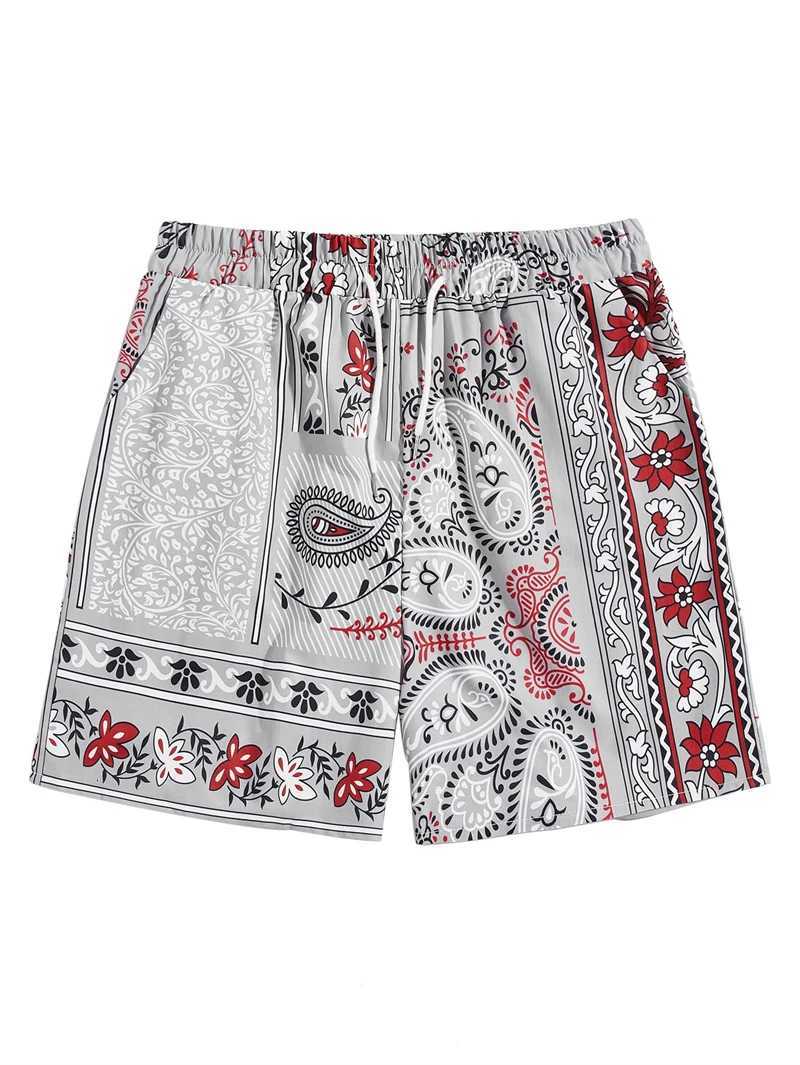 Mens Lightning Graphic Print Drawstring Casual Summer Beach Shorts Hawaii Surfing Short Pants Swim Trunks Y2k Leisure Shorts Y250814
