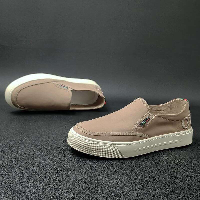 Boys Summer Ice Silk Cloth Versatile Plank Trendy One Step Lefu Lazy Men's Casual Shoes