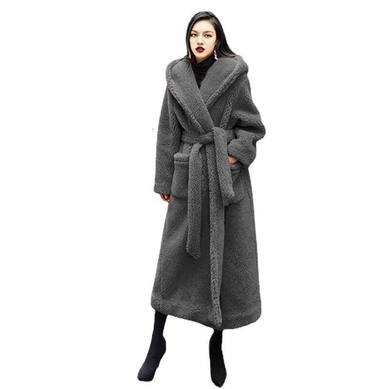 Plush Faux Fur Teddy Coat Women Parka Winter Wool Jacket Casual Large Size Long Teddy Jacket Female Thick Warm Hooded Outwear