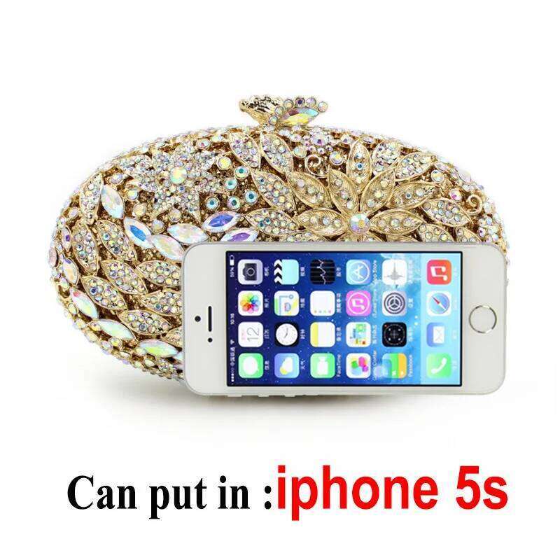 Designer bag 52 Rhinestone - Embellished Empty Metal Crystal Dinner Bag, Dia Women's Clutch Bag A Glamorous Accessory For Evening Gatherings