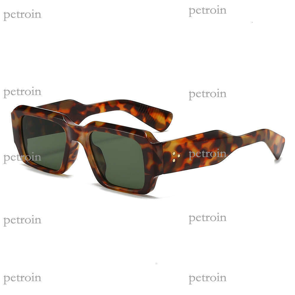 New Fashion Square Frame Rivet Sunglasses Personality Trendy Women's Sun Protection Shades